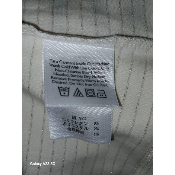 EDDIE BAUER WOMEN’S TANK TOP CAMISOLE SIZE XXL IVORY SILVER STRIPE NWT - Picture 6 of 8